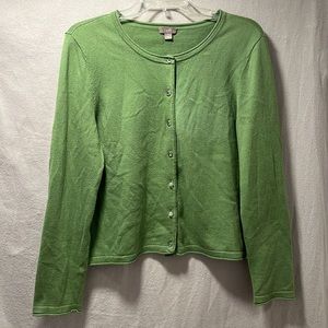 Green Button-Up Women's Sweater